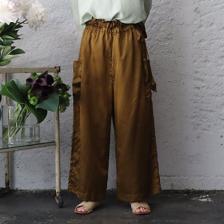 Tabrik cotton silk satin pants (bronze)