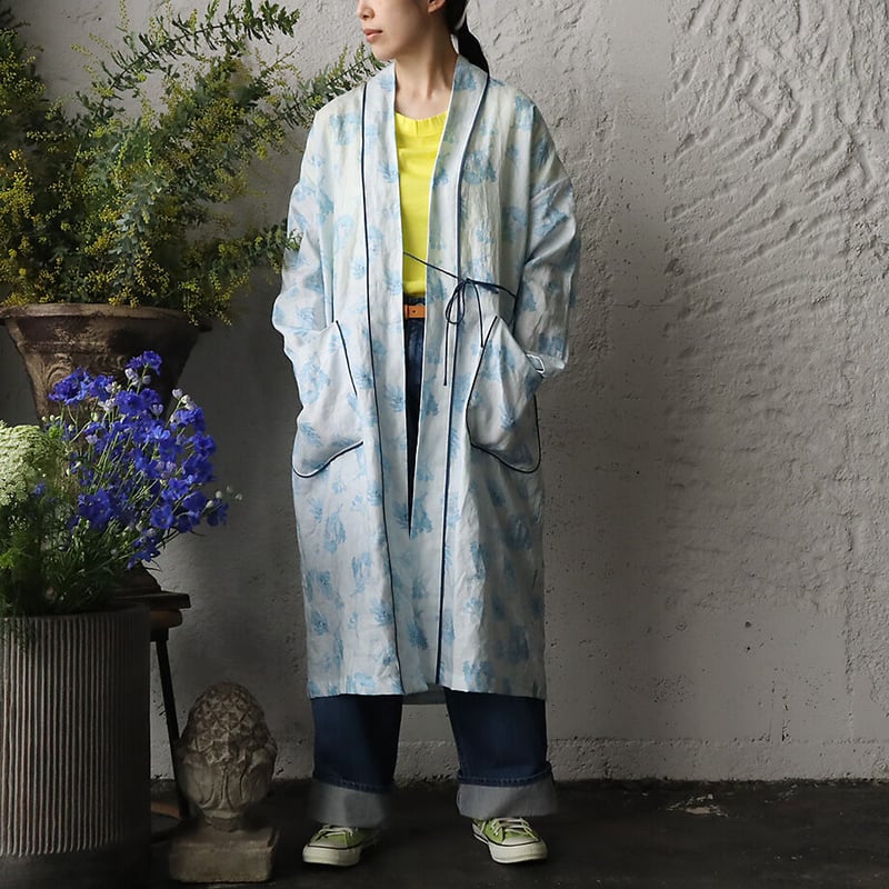 TOWAVASE Frais linen robe (blue) | nii-B | WEBSHOP TOWAVASE Frais linen robe (blue) | nii-B | WEBSHOP