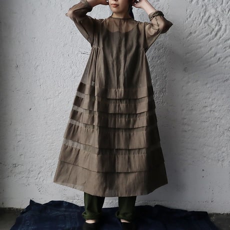 Tabrik  organdy dress (olive)