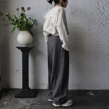 NOTA one tuck straight pants (mix tweed)