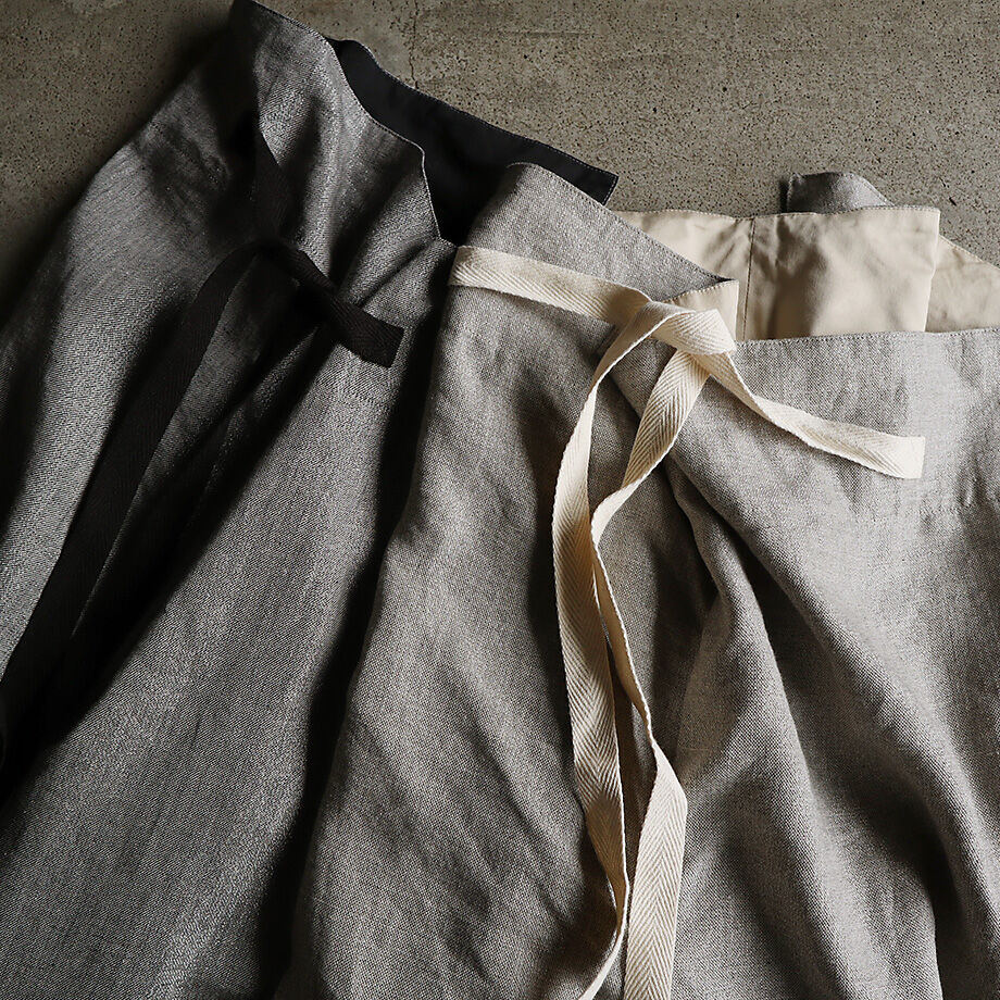 less linen wrap pants (beige) | nii-B | WEBSHOP