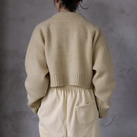 ànuke melange knit cardigan (yellow/charcoal gray)
