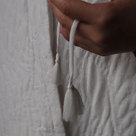 TOWAVASE linen quilt robe  (white)
