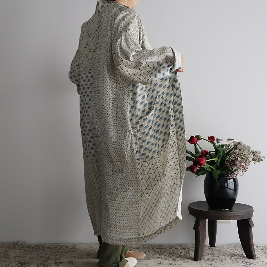 towavase sarasa silkrobe Leo ベージュ TOWAVASE Sarasa dress Louis (gray) | nii-B | WE
