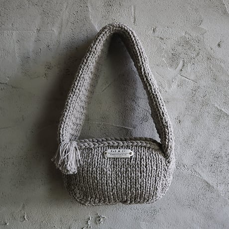 R&D.M.Co- lilian yarn handknit bobybag (black/gray/yellow)