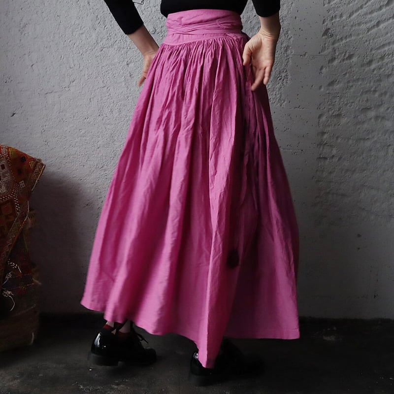 Tabrik gathered skirt (botanical dye pink) | ni
