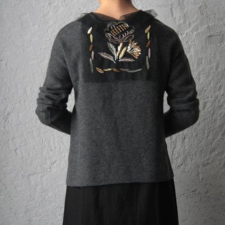 TOWAVASE Pétit dejeuner pullover cardigan (charcoalgray)