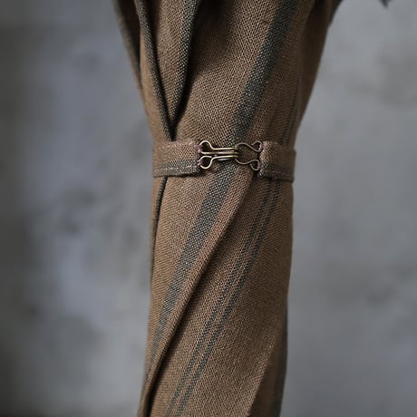 Tabrik fringe parasol (brown x green stripe)