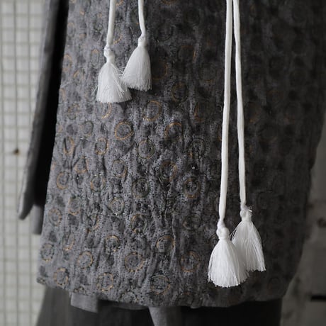 TOWAVASE cotton quilt vest (gray x goldprint)