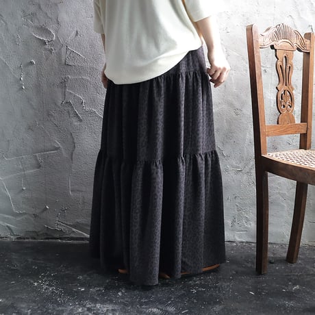 .less leopard tiered skirt