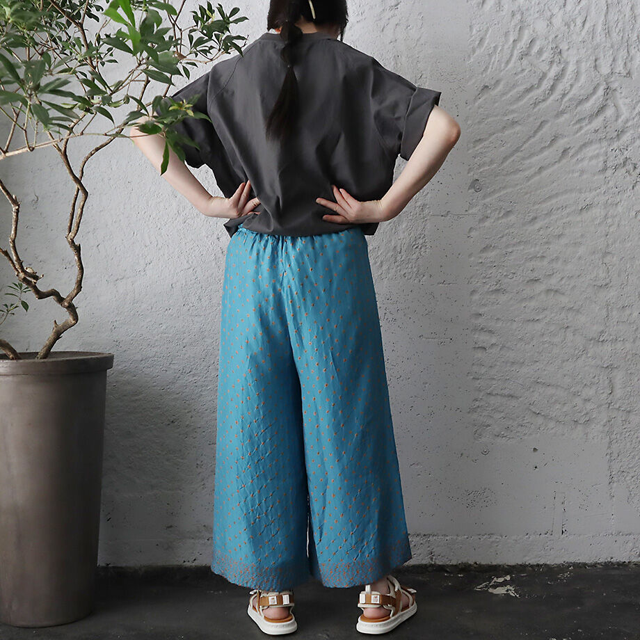 TOWAVASE silk pants Bonbon (blue) | nii-B | WEB