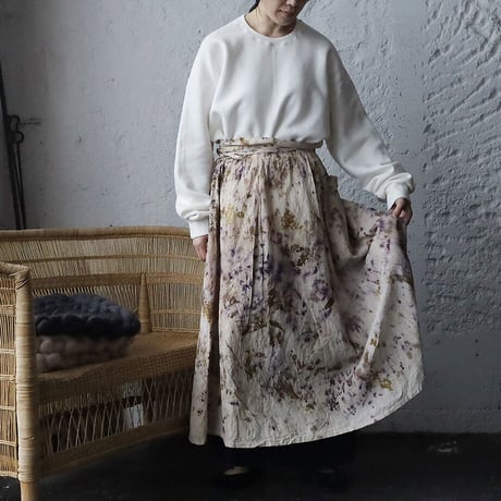 Funatabi atelier  wrap skirt (botanical dye purplemix )