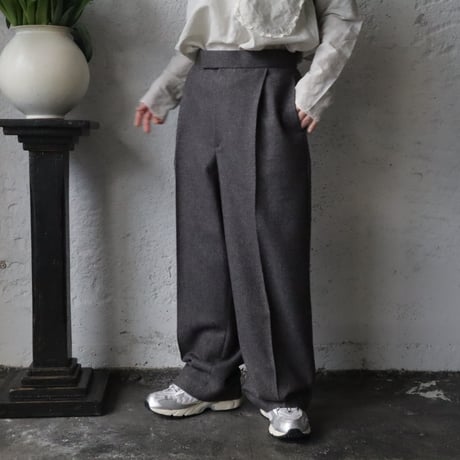 NOTA one tuck straight pants (mix tweed)