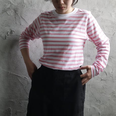 R&D.M.Co- gauze bouder L/T shirt(gray/sax/pink)