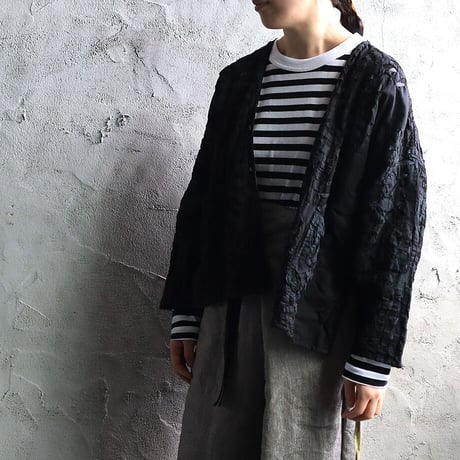 saruche hand cutwork short jacket (black)