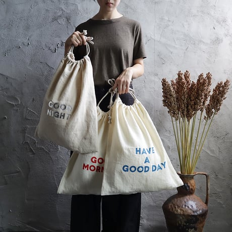 R&D.M.Co- hemp pajamas bag (silver/blue/red)