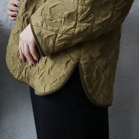 R&D.M.Co- jucquard matelasse trimming jacket (khaki)