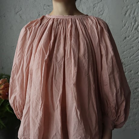 R&D.M.Co- khadi cotton  gather smock (pink)