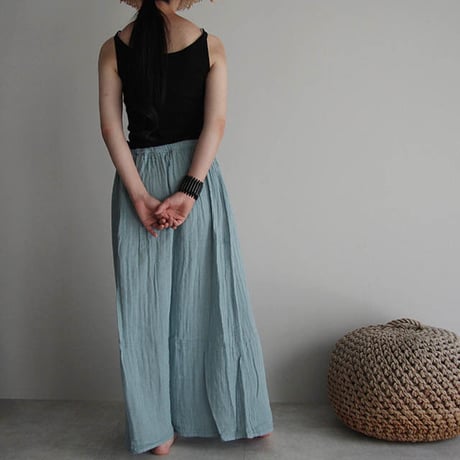organic cotton long skirt  sax blue