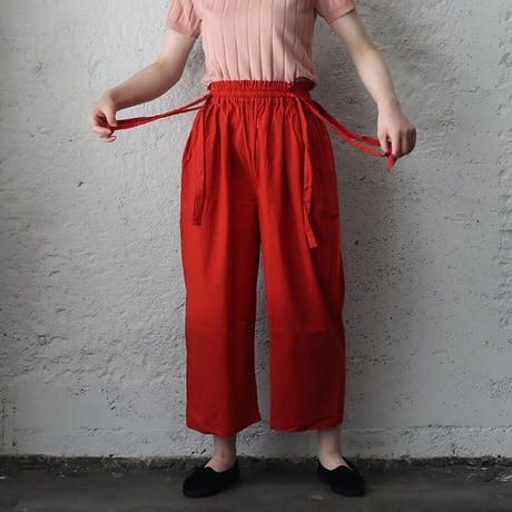 saruche long ribbon pants (red)