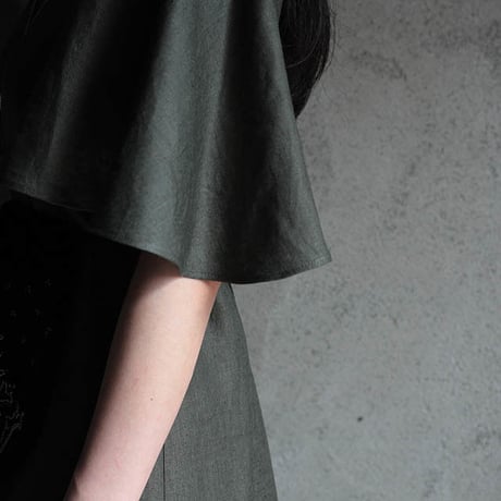 NOTA bell sleeve dress + purse  khaki