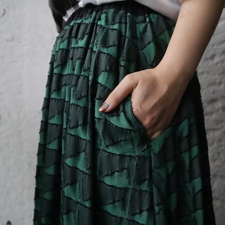 .less  jacquard skirt (green)