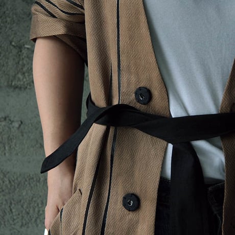 NATIVE VILLAGE linen mesh coat