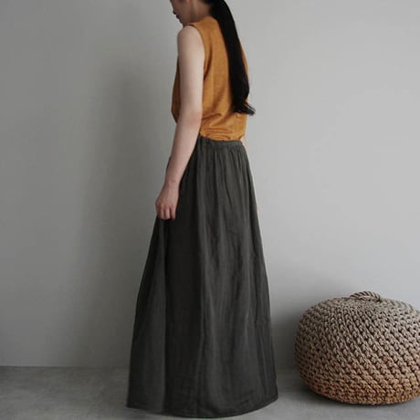 organic cotton long skirt charcoal gray