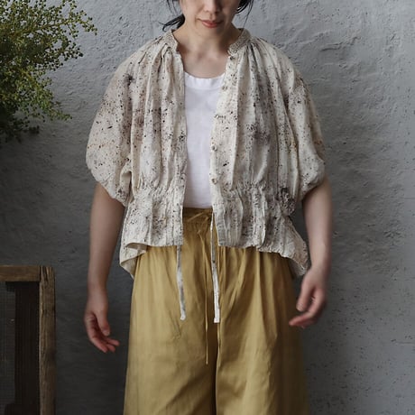 Tabrik linen puff blouse (zakuro-logewood)