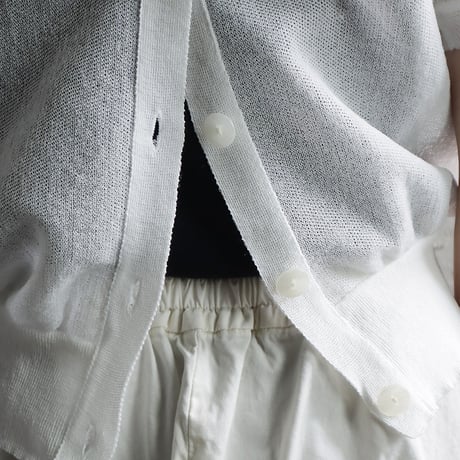 Le pivot ramie short cardigan(offwhite)