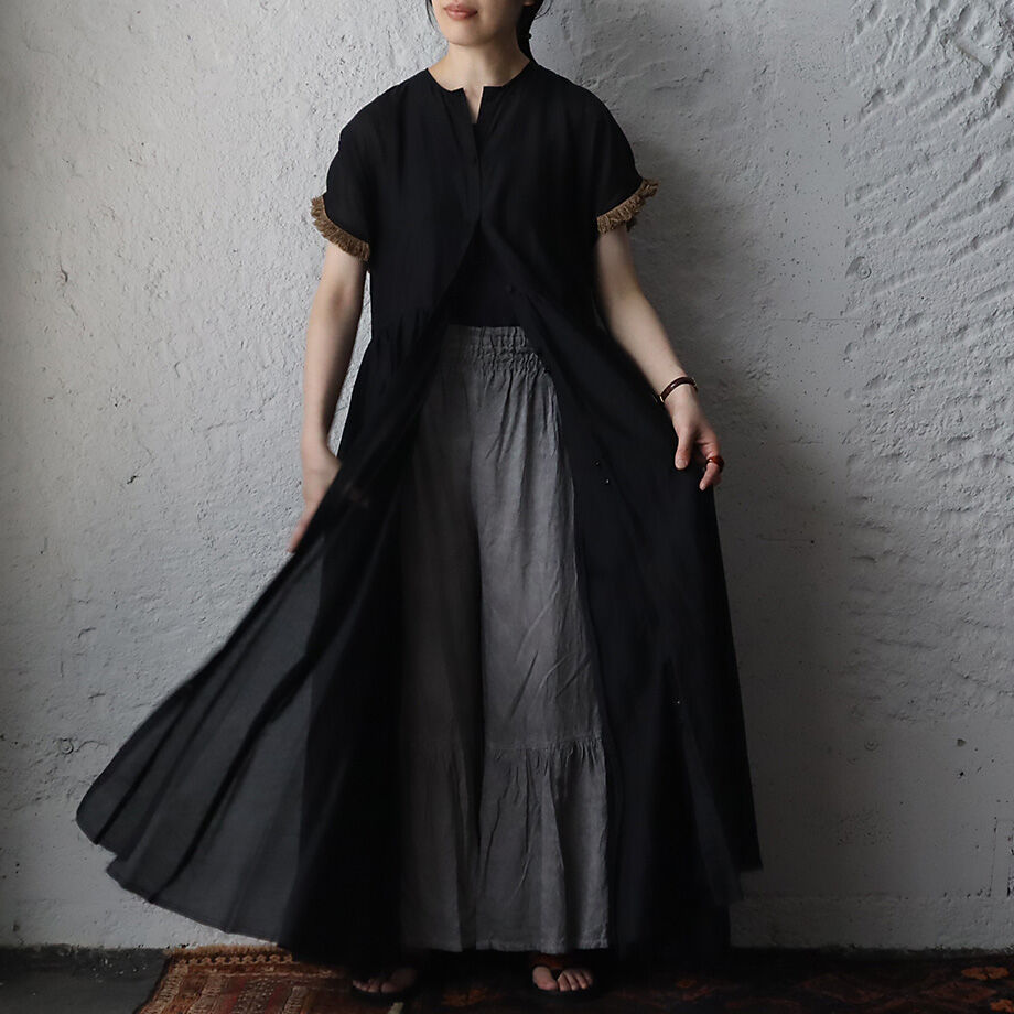 新品タブリクTabrikフリンジドレスfringe dress黒コットンシルク fit=scale-down,w=1200