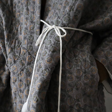 TOWAVASE cotton quilt robe (gray x goldprint)