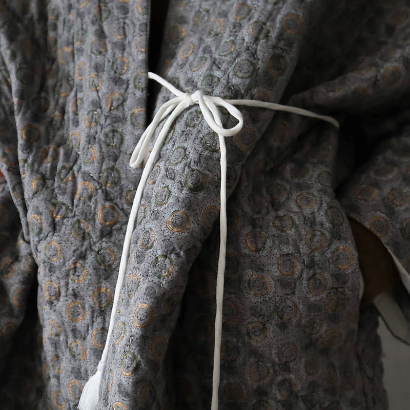 TOWAVASE cotton quilt robe (gray x goldprint) |