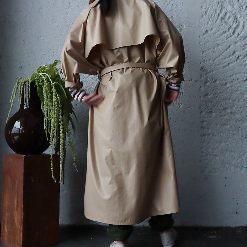 R&D.M.Co- thin cloth big trench coat (beige) |