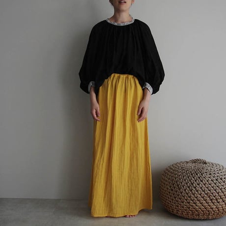 organic cotton long skirt  yellow