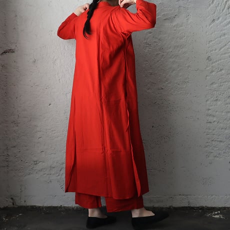 saruche chinese  kurta long  shirt (red)