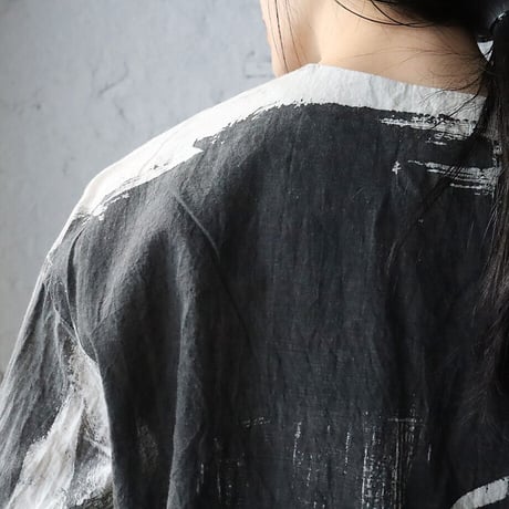 Funatabi atelier kurta dress (Sumi dye)