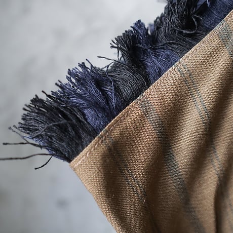 Tabrik fringe parasol (brown x green stripe)