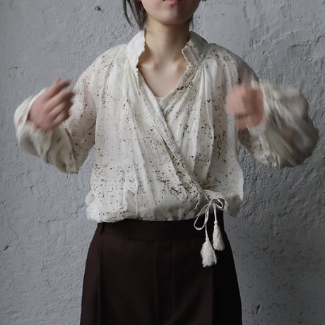 Tabrik 2way blouse (logwood/natural)