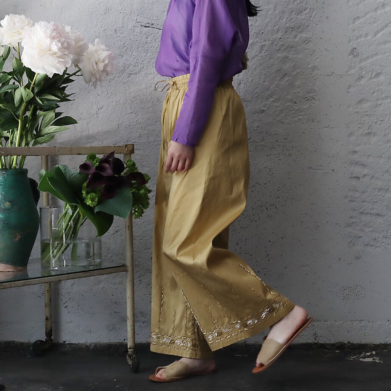 TOWAVASE ELSA シルク パンツ TOWAVASE Elsa silk pants (beige) | nii-B | WEBSHOP