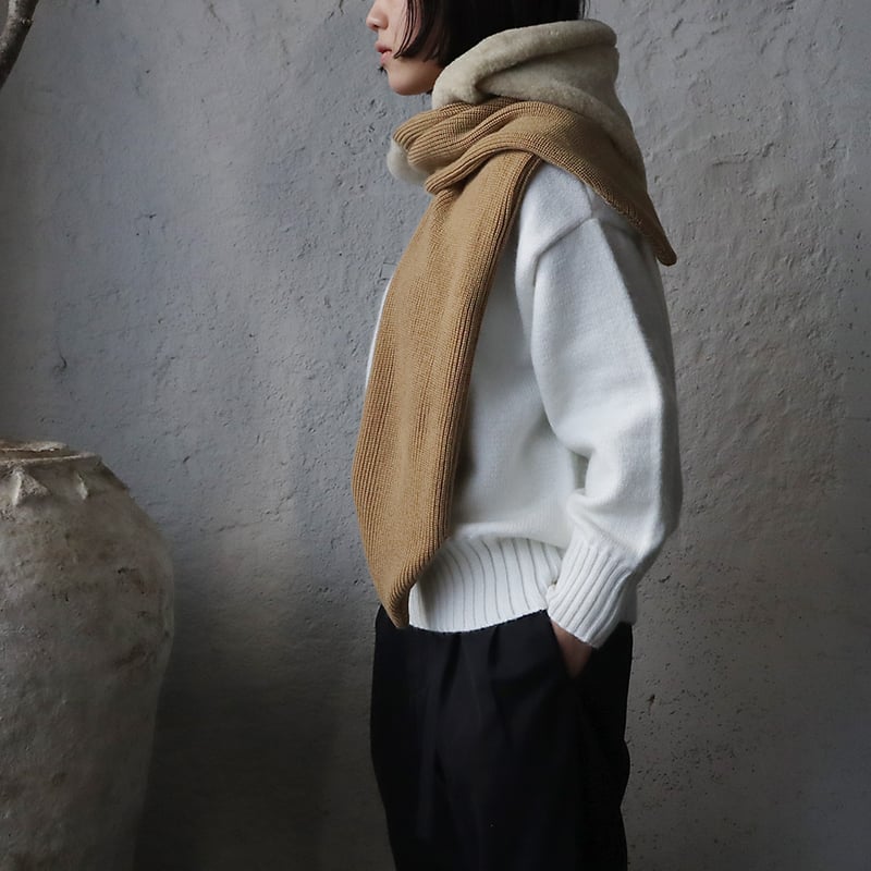 R&D.M.Co- hoodie muffler (beige) | nii-B | WEB