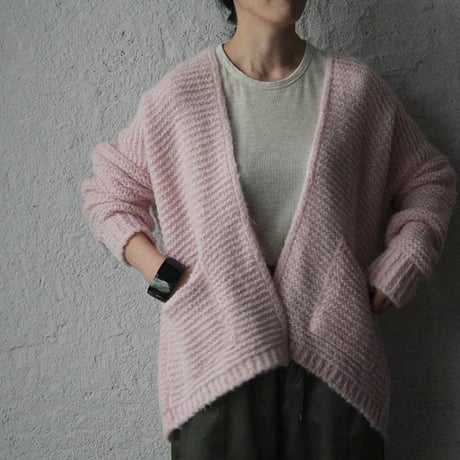 MAISON ANJE knit cardigan pink