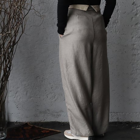 .less linen wrap pants (beige)