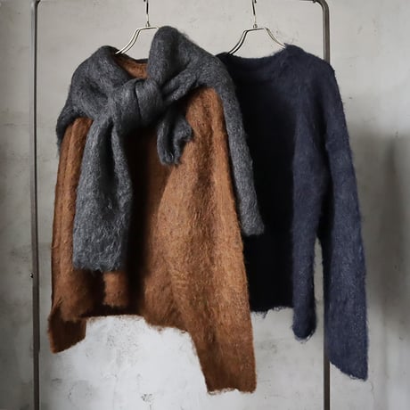 ànuke brashed knit pullover (brown/charcoal/navy)