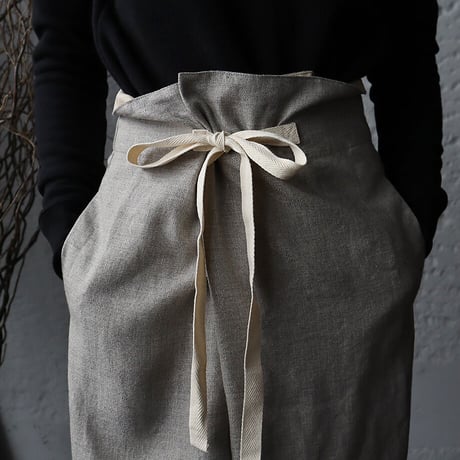.less linen wrap pants (beige)