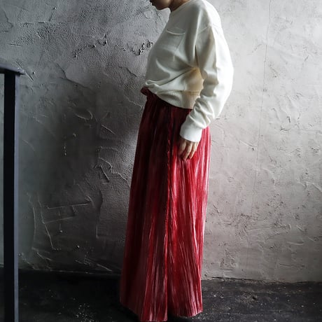 NOTA velvet long skirt (pinkred)