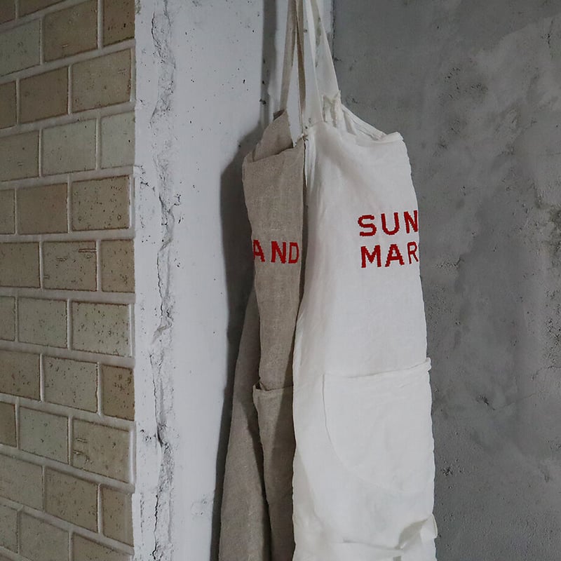 R&D.M.Co- linen apron (SUNDAY-MARKET) | nii-B