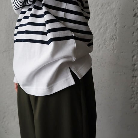 france navy type  border long sleeve shirt