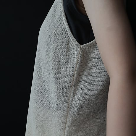 NOUVELLES DU PARADIS cotton knit vest (ivory)