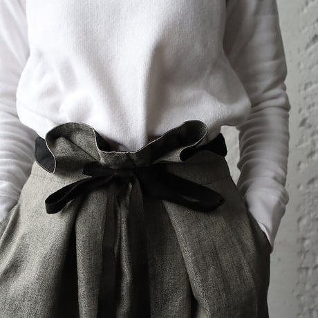 .less linen wrap pants (gray)